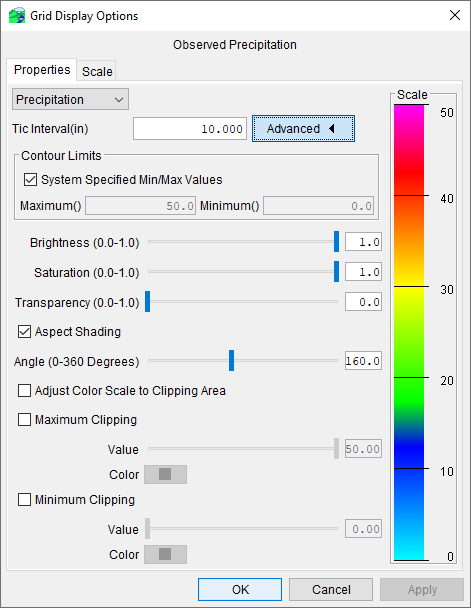 Advanced Options Available from Grid Display Options Dialog