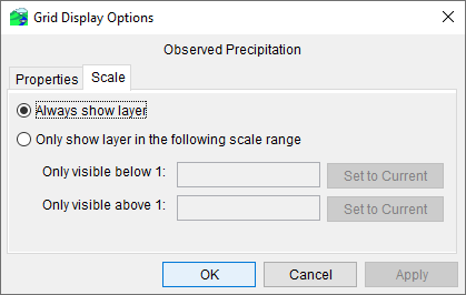 Scale Tab - Grid Display Options Dialog