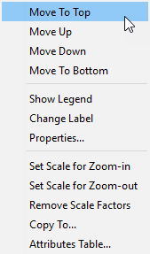 Map Layers Shortcut Menu