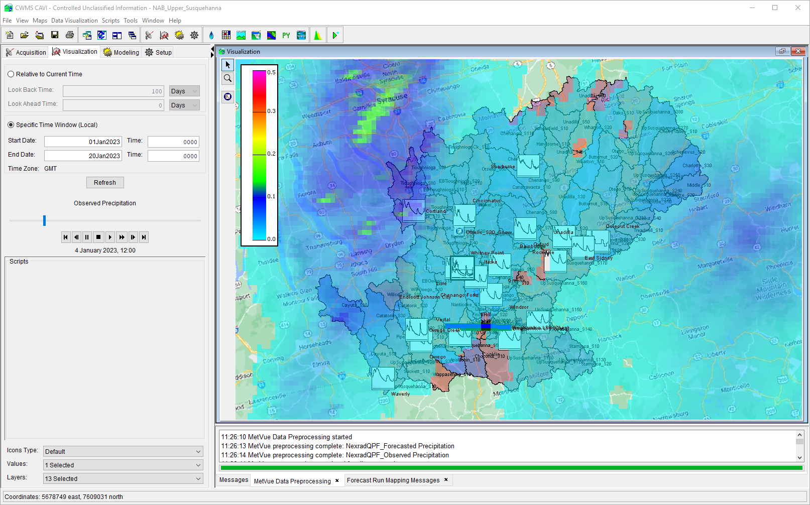 Gridded Precipitation Data in Visualization Tab