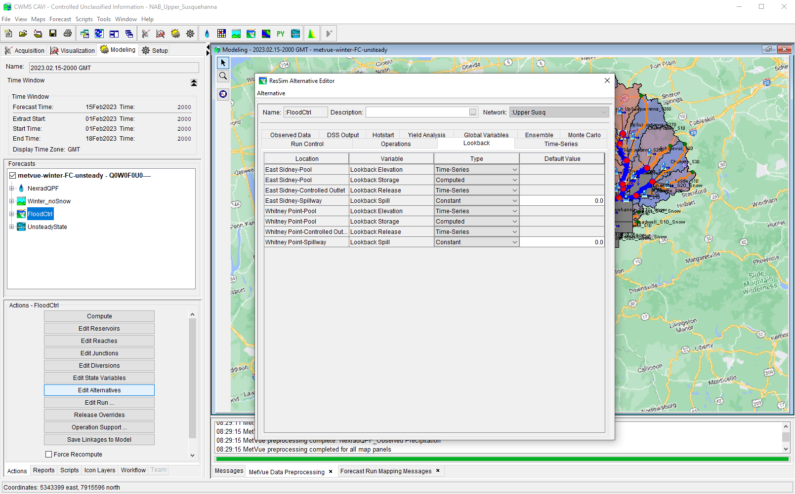 Example of Editing Model Data - HEC-ResSim Alternative Editor