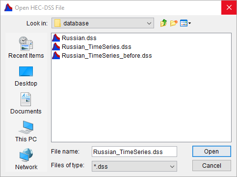 Open HEC-DSS File Browser