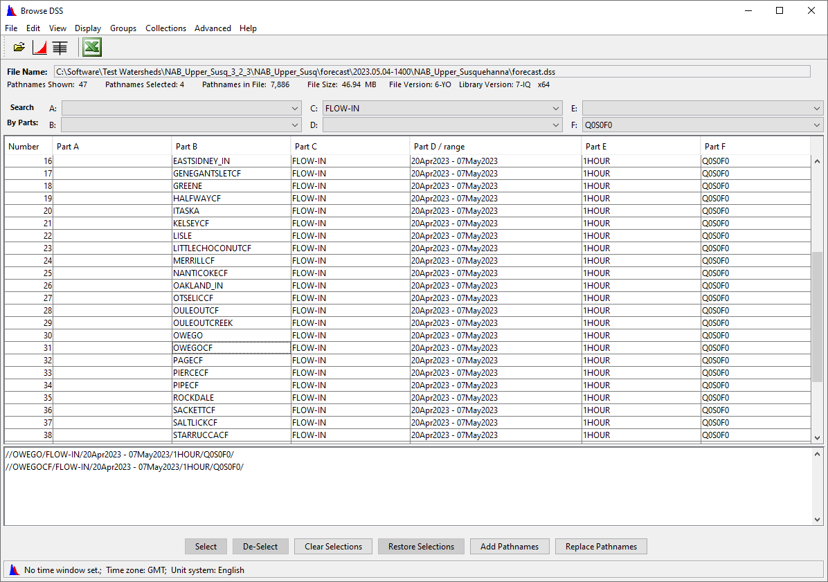 Browse DSS Dialog