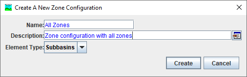 Create A New Zone Configuration Dialog