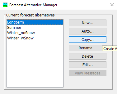 HEC-HMS Forecast Alternative Manager