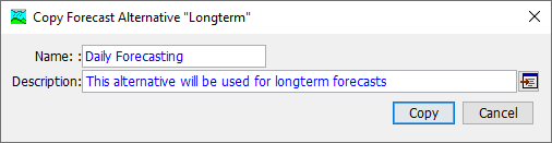 Copy Forecast Alternative Dialog