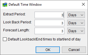 Default Time Window Dialog