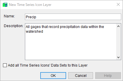 New Time Series Icon Layer Dialog