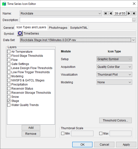 Time Series Icon Editor - Icon Types and Layers Tab