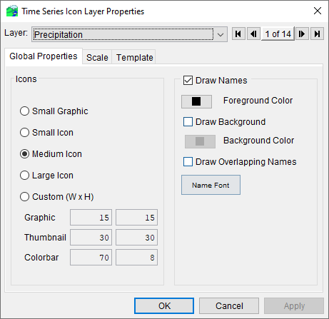 Time Series Icon Layer Properties Dialog