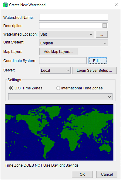 Create New Watershed Dialog