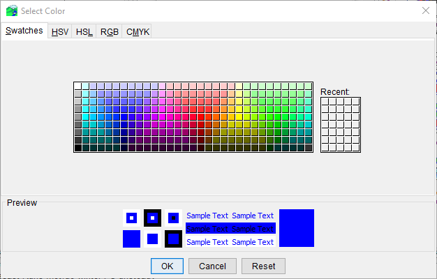 Color Chooser - Swatches Tab