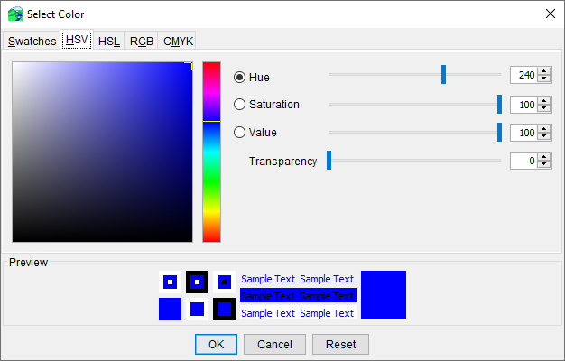 Color Chooser - HSV Tab