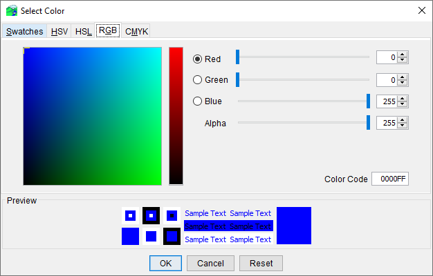 Color Chooser - RGB Tab