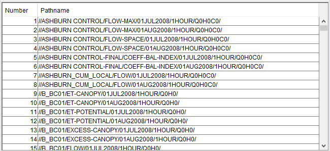 HEC-DSS Pathname List Option HEC-DSS Pathname List Option
