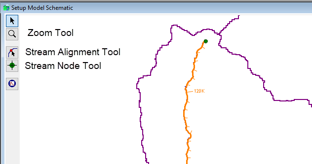 Setup Map Window with Stream Alignment Displayed Setup Map Window with Stream Alignment Displayed