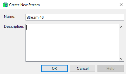 Create New Stream Dialog