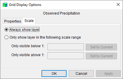 Grid Display Options Dialog - Scale Tab