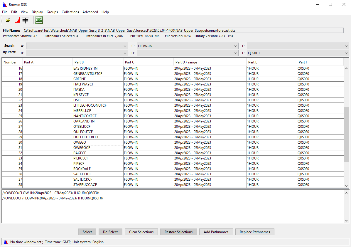 Browse DSS Dialog Browse DSS Dialog