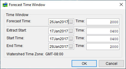 Forecast Time Window Dialog