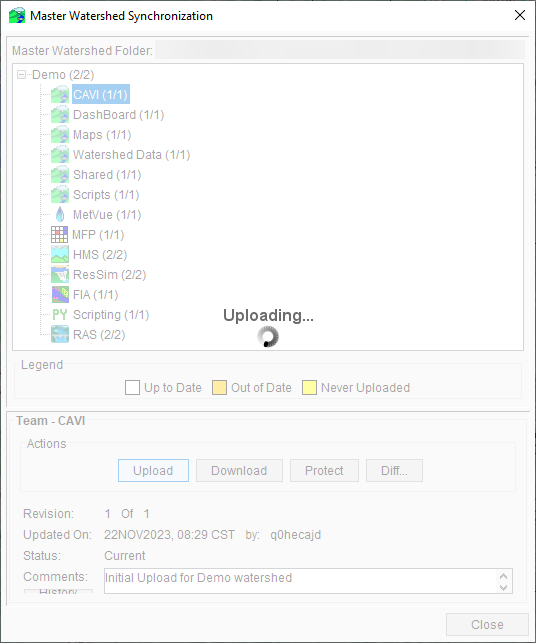 Example of Master Watershed Synchronization - Uploading Files