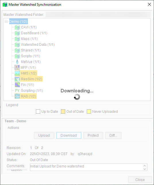 Example of Master Watershed Synchronization - Downloading Files