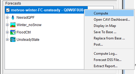 Computing a Forecast Using the Shortcut Menu Option Computing a Forecast Using the Shortcut Menu Option