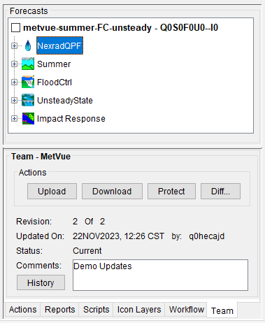 Team Tab - HEC-MetVue Model Alternative