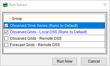 Run Extract Dialog 