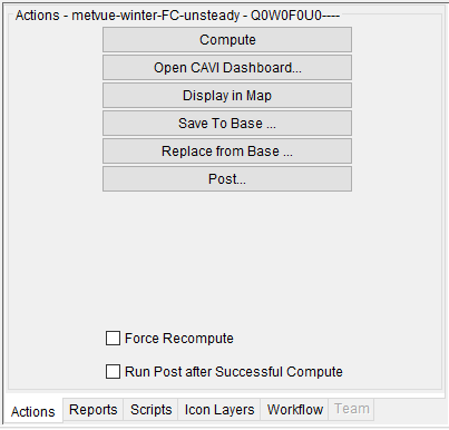 Actions Tab within the Modeling Module Actions Tab within the Modeling Module