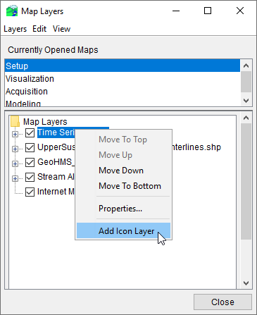 Time Series Icons Shortcut Menu Time Series Icons Shortcut Menu