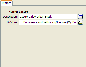 Project component editor accessed by clicking on the top node of the Watershed Explorer