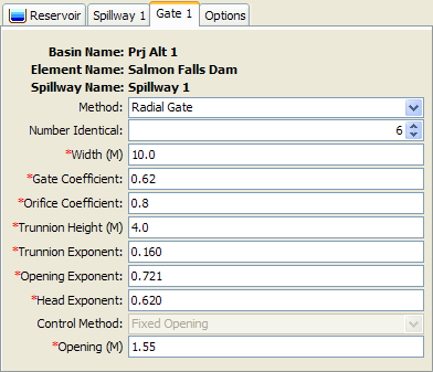 Radial Gate editor for spillways