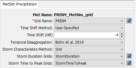 Using the User-Specified Time Shift Method