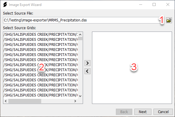 Selecting a Source File Grid Selecting a Source File Grid