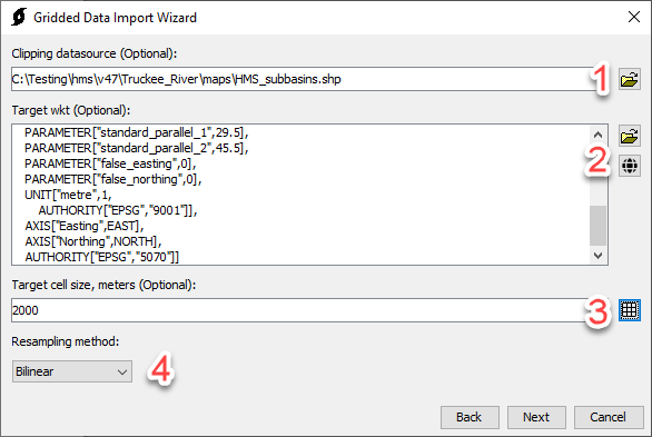 Selecting re-sampling options Selecting re-sampling options