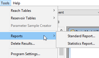 Accessing the Reports menu Accessing the Reports menu