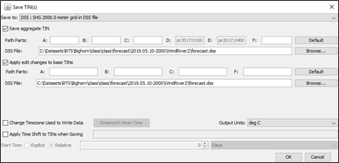 Figure 13 Project TIN dialog