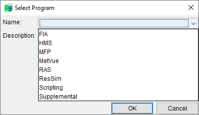 Figure 1 Select Program Dialog Figure 1 Select Program Dialog
