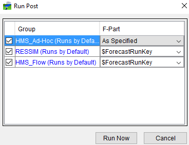 Figure 2 Run Post Dialog Figure 2 Run Post Dialog