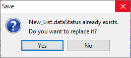 Save Data Status List Window