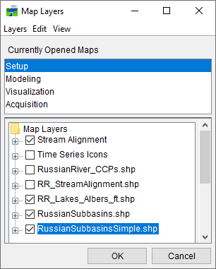 Figure 1 Map Layers Dialog Figure 1 Map Layers Dialog