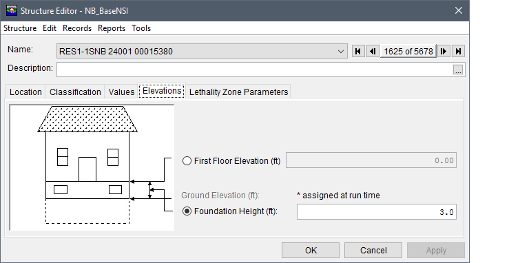 Structure Editor Form- Elevations Tab