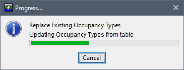 Figure Progress Message Dialog - Replace Existing Occupancy Types