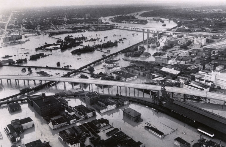 Photo one of three flooded towns