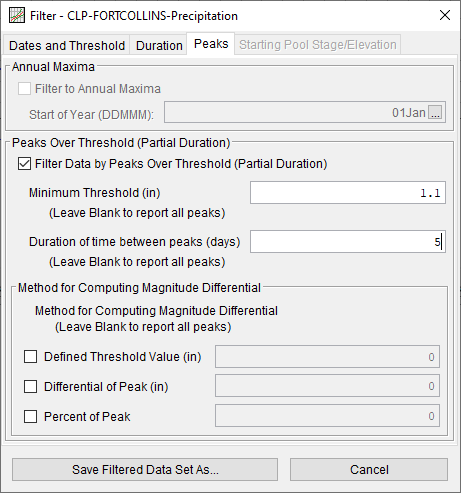Data Filter partial duration options