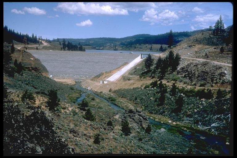 Photograph of Bonanza Dam and Spillway (courtesy of California Department of Water Resources)