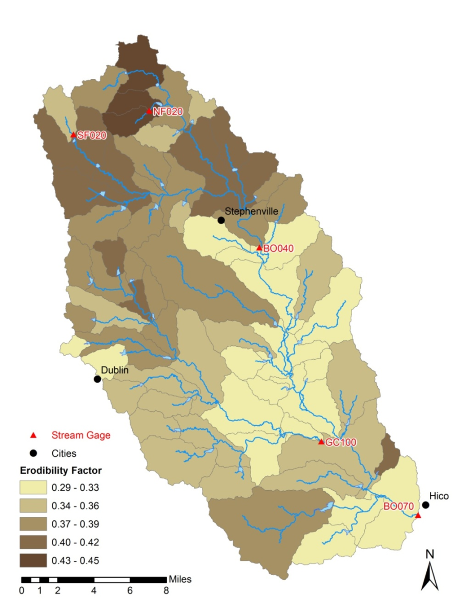 Basin Average Erodibility Factors for UNBRW (computed using SSURGO Data)
