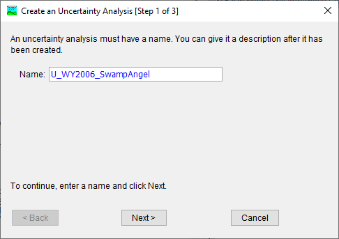 Uncertainty Analysis Step 1