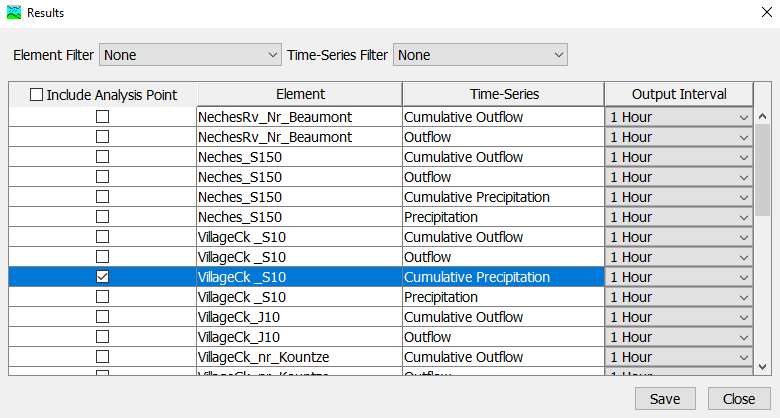 Output Control Dialog